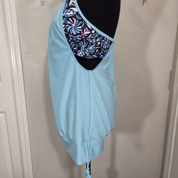 Light Blue Women's 2 piece Swim Tankini NWOT - Picture 4 of 8